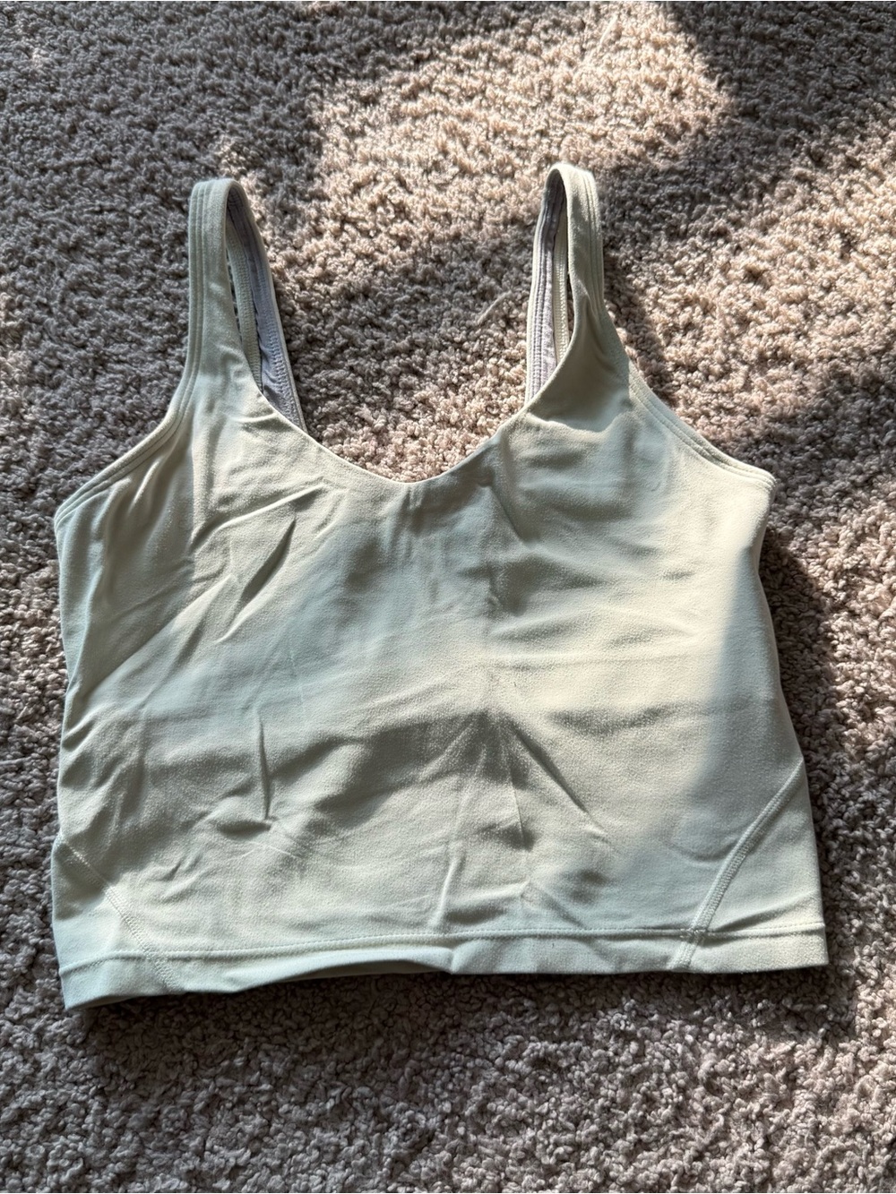 Women’s Scoop Neck Crop Tank Top - Light Sage